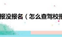 怎么查驾校报没报名（怎么查驾校报名信息）