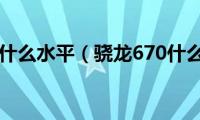 骁龙670什么水平（骁龙670什么水平）