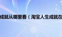 淘宝人生成就从哪里看（淘宝人生成就在哪看）