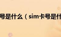 sim卡号是什么（sim卡号是什么）