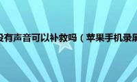 苹果手机录屏没有声音可以补救吗（苹果手机录屏没有声音）