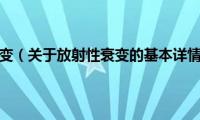 放射性衰变（关于放射性衰变的基本详情介绍）