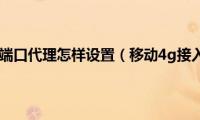 移动4g接入点端口代理怎样设置（移动4g接入点哪个快）