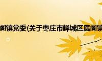 枣庄市峄城区底阁镇党委(关于枣庄市峄城区底阁镇党委的简介)