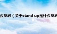 stand(up是什么意思（关于stand up是什么意思的基本详情介绍）)