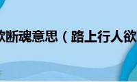 路上行人欲断魂意思（路上行人欲断魂是什么意思）