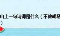 不教胡马度阴山上一句诗词是什么（不教胡马度阴山上一句诗的具体内容）