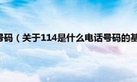 114是什么电话号码（关于114是什么电话号码的基本详情介绍）