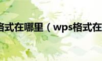 wps格式在哪里（wps格式在哪）