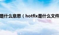 hotfix是什么意思（hotfix是什么文件夹）