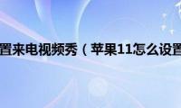 苹果11怎么设置来电视频秀（苹果11怎么设置来电视频）