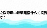 投我以木瓜报之以琼琚中琼琚是指什么（投我以木瓜报之以琼琚原文和译文）