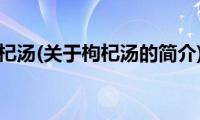 枸杞汤(关于枸杞汤的简介)