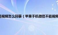 苹果手机的微信不能视频怎么回事（苹果手机微信不能视频聊天怎么回事）