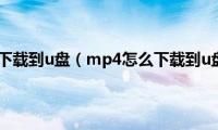 mp4怎么下载到u盘（mp4怎么下载到u盘里面）