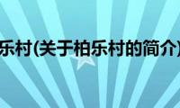 柏乐村(关于柏乐村的简介)