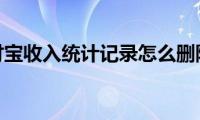 支付宝收入统计记录怎么删除