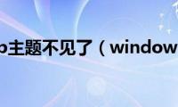 windowsxp主题不见了（windowsxp主题）