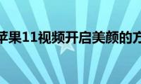 分享苹果11视频开启美颜的方法