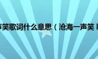 沧海一声笑歌词什么意思（沧海一声笑(歌词）)