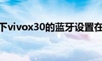 了解一下vivox30的蓝牙设置在哪里