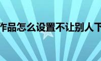 快手作品怎么设置不让别人下载