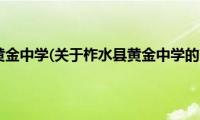 柞水县黄金中学(关于柞水县黄金中学的简介)