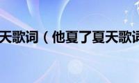 他夏了夏天歌词（他夏了夏天歌词介绍）