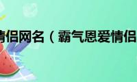 霸气恩爱情侣网名（霸气恩爱情侣网名有哪些）