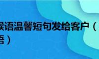 早上好问候语温馨短句发给客户（适合给客户发的问候语）