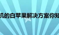 苹果手机的白苹果解决方案你知道吗