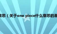 one(piece什么意思（关于one piece什么意思的基本详情介绍）)