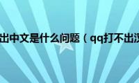 qq打不出中文是什么问题（qq打不出汉字）