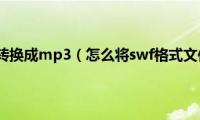 swf格式怎么转换成mp3（怎么将swf格式文件转为mp3格式）