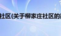 柳家庄社区(关于柳家庄社区的简介)