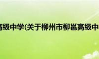 柳州市柳邕高级中学(关于柳州市柳邕高级中学的简介)