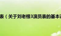 刘老根3演员表（关于刘老根3演员表的基本详情介绍）