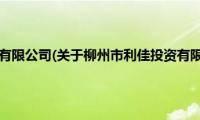 柳州市利佳投资有限公司(关于柳州市利佳投资有限公司的简介)