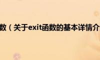 exit函数（关于exit函数的基本详情介绍）