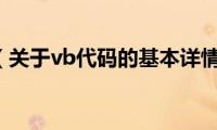 vb代码（关于vb代码的基本详情介绍）