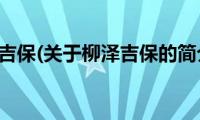 柳泽吉保(关于柳泽吉保的简介)