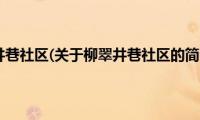 柳翠井巷社区(关于柳翠井巷社区的简介)