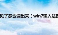 win7输入法不见了怎么调出来（win7输入法图标不见了）