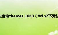 windows7无法启动themes(1083（Win7下无法启动msn并报错如何解决）)