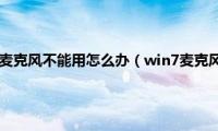 win7电脑插上麦克风不能用怎么办（win7麦克风没声音怎么设置方法）