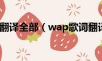 wap歌词翻译全部（wap歌词翻译内容）