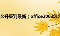 office2003怎么升级到最新（office2003怎么升级到office2007）