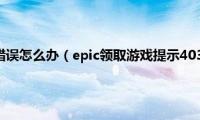 epic出现403错误怎么办（epic领取游戏提示403错误代码解决步骤）