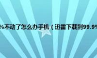 迅雷下载到99.99%不动了怎么办手机（迅雷下载到99.9%不动了原因分析及解决方法）