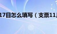 支票11月17日怎么填写（支票11月大写）